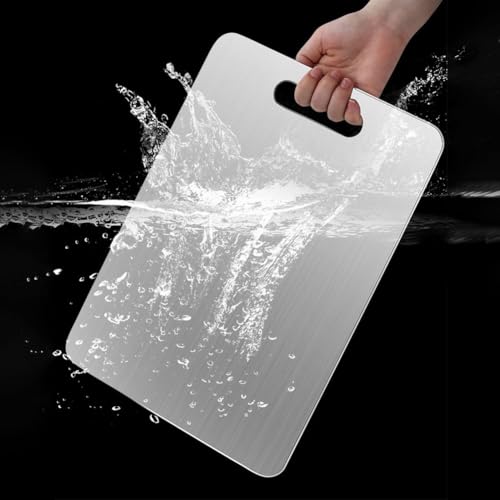 Planche à découper en acier inoxydable titane 46x30 cm durable - 8