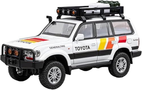 Image of NISHCHAY Metal Diecast 1:24 Toyota Land Cruiser LC80 SUV Miniature Car Pull Back Car Model with Sound Light Boys Gifts Toys for Kids Pack of 1, Multicolor