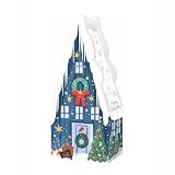 Windel | Casetta Legno Decori Blu Stampe Natale | Confezione Regalo Legno VUOTA INTERNO