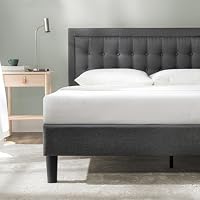 ZINUS Dachelle 35 cm Gepolstertes Rahmenbettgestell | Lattenrost | Holzlattenunterstützung | Für Erwachsene, Kinder, Jugendliche | Einfacher Aufbau | 90 x 200 cm | Dunkelgrau – Ansicht 5