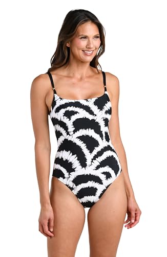 La Blanca Women's One Piece Swimsuit Lingerie Tummy Control Bathing Suit, Black, 10