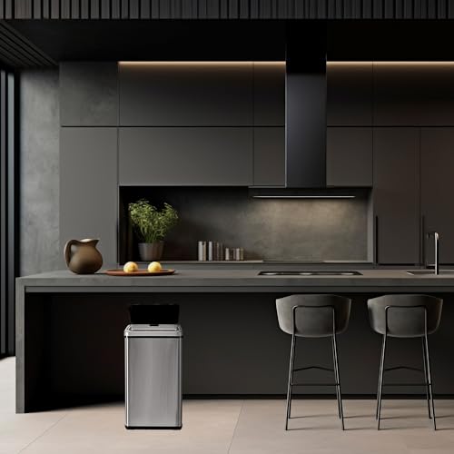 Well Home MOBILIARIO & DECORACIÓN Cubo de Basura Inteligente SIN Patas con Apertura automática y Contacto Manual de 50L, 35,5x26x H.56cm, Gris. - imagen 11