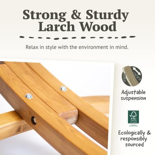 La Siesta Brisa Classic Hammock & Elipso Wood Hammock Stand, Handmade, Weather-Resistant, Tear-Resistant Hammock & Larch Wood Stand Set, Size-Double - Lime #TOP5