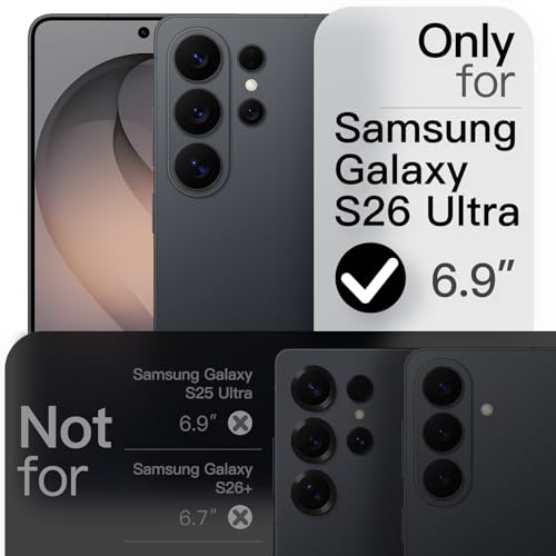 Image of JETech Magnetic Slim Cover Case for Samsung Galaxy S26 Ultra, Compatible with MagSafe, Anti-Slip Grip & Full Camera Lens Protection, Ultra-Thin Lightweight Matte Finish Phone Cover (Black)