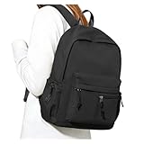 HYC00 School Backpack for Girls Boys Teen College Bags for Girl Secondary High School Waterproof Casual Travel Daypacks Rucksack Bags for Women Lightweight Bookbag Laptop Backpacks Schoolbag, Black
