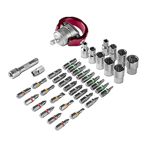 TROTEC 40-Piece Bit and Socket Set Screwdriver with Ratchet Function (Phillips, Pozidriv, Slotted, Allen - Image 4