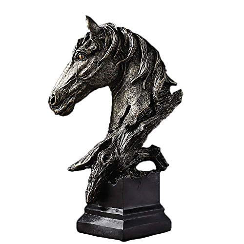 Magnifiquement Sculptures de Buste de Cheval en résine, Figurines à Collectionner d'animaux pour la décoration intérieure de Bureau Armoire de Table Oranments, Statues abstraites de tête de Cheval