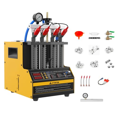 LINXINO CT160 Fuel Injector Cleaner Tester Machine 4 Cylinders Upgraded Ultrasonic Car & Motorcycle Fuel Injectors Cleaner Kit Tool with 9 Types of Injector Diagnostic,Ultrasonic Cleaning 110V/220V