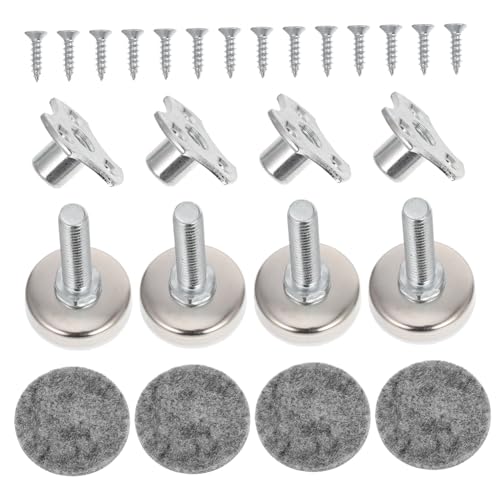 Housoutil 1 Set Adjustable Furniture Levelers Heavy Duty Screw Feet for Chairs Tables Sofas Cabinets Versatile Height Adjustments with Felt Pads for Floor Protection