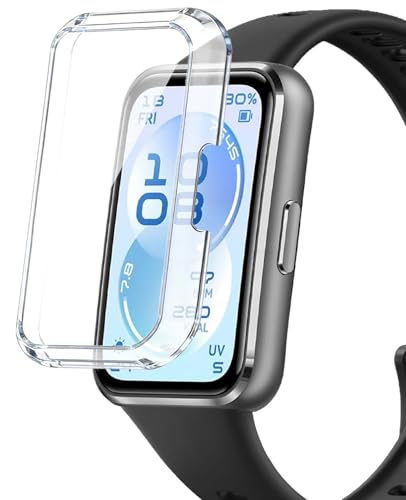 For HUAWEI Band 11 Aluminum Edition �P�[�X YAJOJO �ی� �K���X�t�B���� ��̌^ �J�o�[ �X�}�[�g�E�H�b�` 3D�Ȗʋ����t�B���� �����G�b�W�^�b�` �h�C�菝 �h�Ռ� �����h�~ �S�ʕی� ���E�ȒP�y�N���A�z