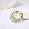 GOOJIDS Simple Beaded Gold Plated Bangles Bracelet Chunky Bamboo Tube Curved Stacking Clear Acrylic Colorful Beads Stretchable Gold Plated Bracelets Set For Women (B-Gold&White Leopard) #3