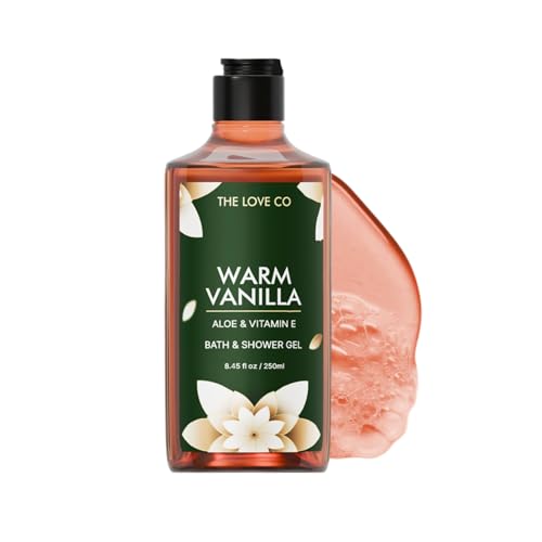 The Love Co. Warm Vanilla Body Wash – 100% Vegan Body Wash for Women and Men – Shower Gel for Smooth and Soft Skin – 250ml