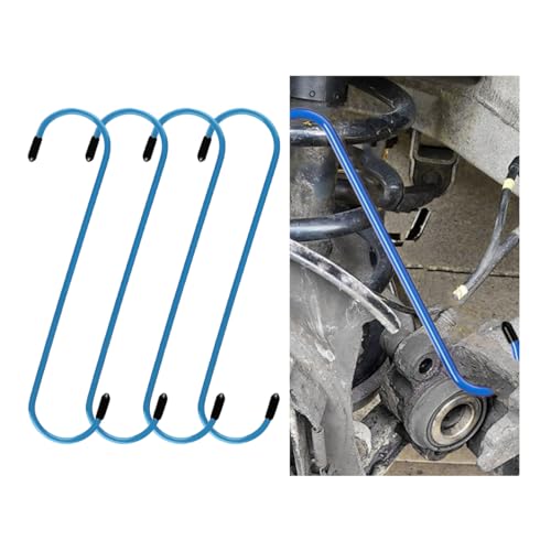 GLSOWEE Car Brake Caliper Hooks, Auto Brake Caliper Hangers with Rubber Tips, Universal Durable & Rust-Proof Automotive Tools for Braking, Axle, Bearing, Suspension Work (Blue, 4 pcs)