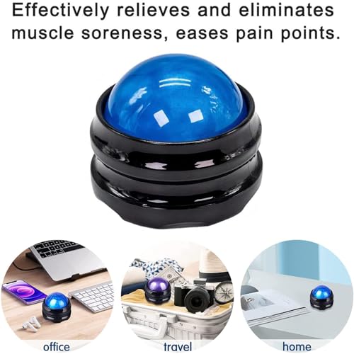 Boule de massage manuelle, relaxation des tissus profonds, soulage douleurs musculaires, raideurs articulaires, appareil de thérapie corporelle anti-stress Bleu – vue 4