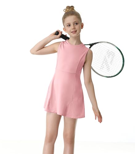 Girls Tennis Golf Pleated Dress Outfit Sleeveless Workout Athletic Dresses Tank Golf with Pockets Shorts2