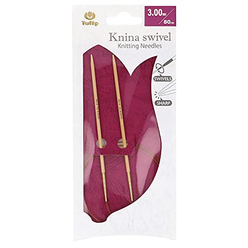 Tulip Knina Swivel Circular Needle 80 cm 3.0 mm - 1 piece, Beige, 3.00mm
