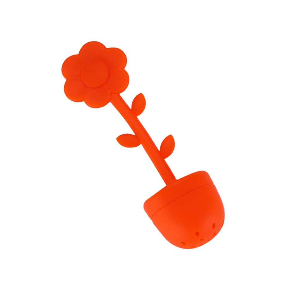 SagaSave Tea Infuser Flower Silicon Tea Infuser Strainer for Loose Leaf Grain Tea Cups, Mugs, and Pots(1PCS Red)