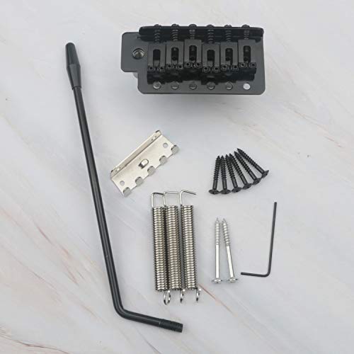 Unxuey Electric Guitar Bridge Tremolo System Set including Diameter 6mm whammy Bar for 6 String Strat Guitar Tailpiece Replacement-Black - Image 4