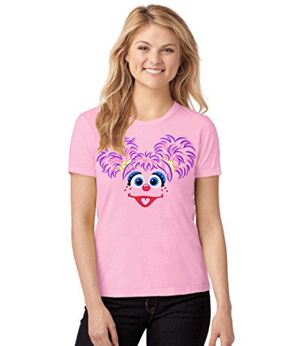 Abby Cadabby Face Junior Women's T-Shirt (Junior Small [JS]) Pink