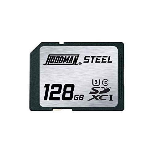 Hoodman 128 GB Raw Steel SDXC UHS-I/U3 4K Class 10 90MB/s Memory Card
