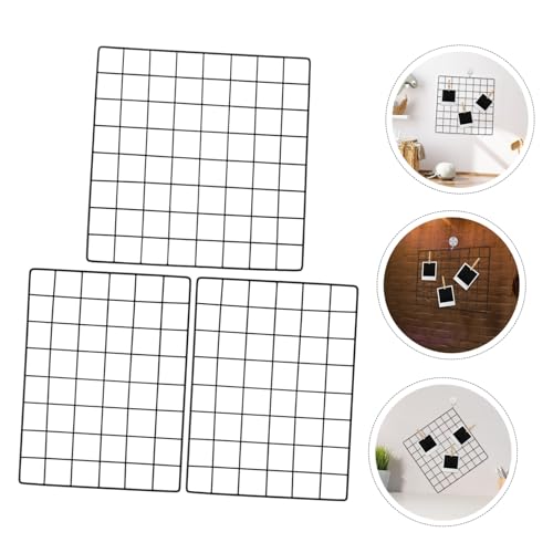 Panel de rejilla para fotos PRETYZOOM con 3 piezas de organizador decorativo colgante 3