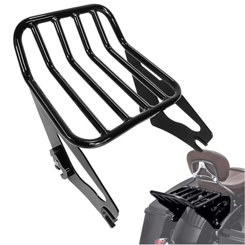Fjpacemt Detachable Two-Up Luggage Rack 2-Up Motorcycle Rear Mounting Rack Compatible for Harley Davidson Touring Models 2009-2023 Street Glide Road Glide Electra Glide Road King