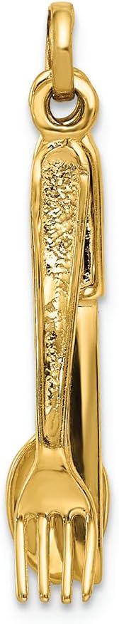 FJC Finejewelers 14k Yellow Gold Knife Fork Spoon Charm
