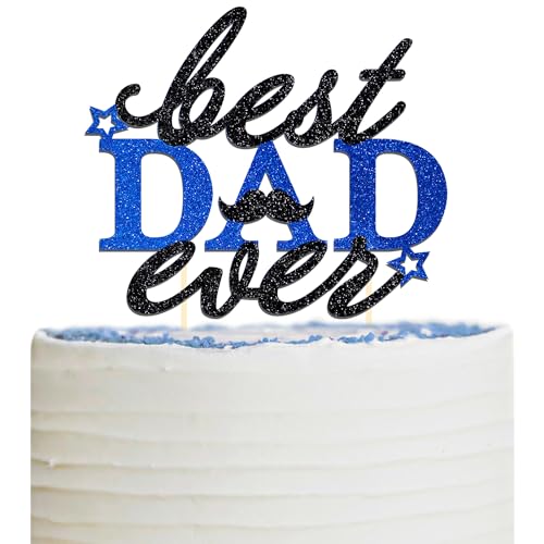 Décoration cupcakes Fête des Pères : lot de 24 toppers gâteau Happy Father's Day buffet express