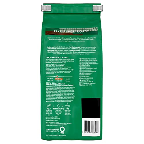 STARBUCKS Pike Place Roast, Mittlere Röstung, Ganze Kaffeebohnen 450g (4er Pack)