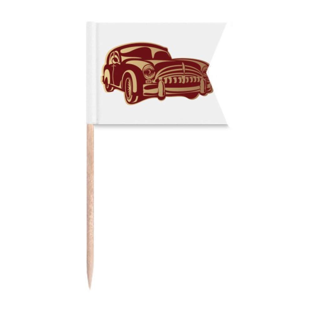 Gâteau de fête rétro avec la silhouette rouge profond de voiture de collection DIYlab