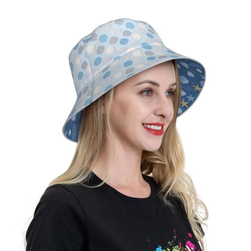 Image of Bucket Hat Double-Side-Wear Reversible Sun Hat Beach Travel Hiking for Women Men