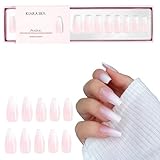 Kiara Sky Press On Nails | XPRESS PRO 100% Acrylic Nails | 30-Piece Kit Includes Nail Glue, Cuticle Pusher, File & Prep Pad | Medium Coffin - Pink Ombre