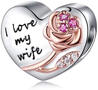 FOREVER QUEEN i love you Charms fit Bracelet 925 Sterling Silver Love Heart Rose Gold Charm Bead for Bracelet Jewellery Gift for Lover With Box