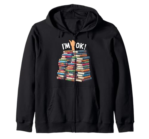 Regalos para amantes de los libros Book Nerd Bookworm Funny I'm Ok Sudadera con Capucha