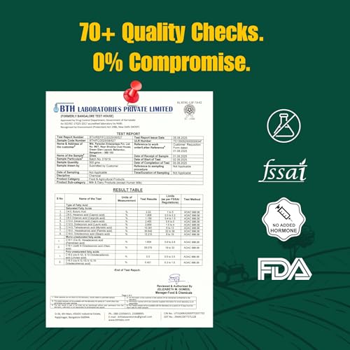 Image of Goswasthya A2 Cow Ghee 1L | Traditionally Bilona-Churned, Danedar Ghee | Aromatic| NABL Lab Tested (70+ tests), Cruelty-Free | Grass-Fed | Glass Jar