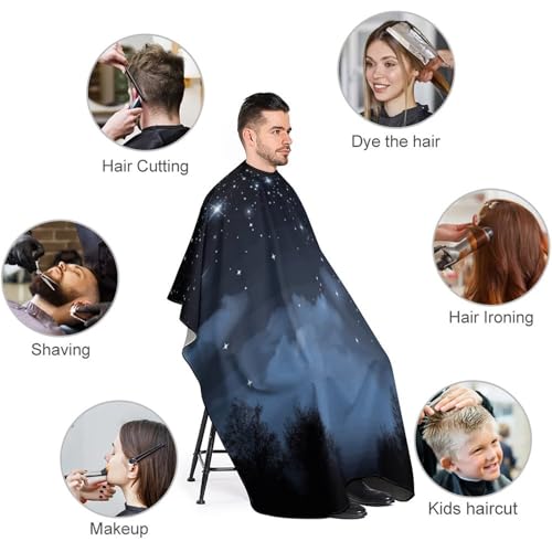 Capa para corte de cabello Nightsky Hanging Moon unisex miniatura 3