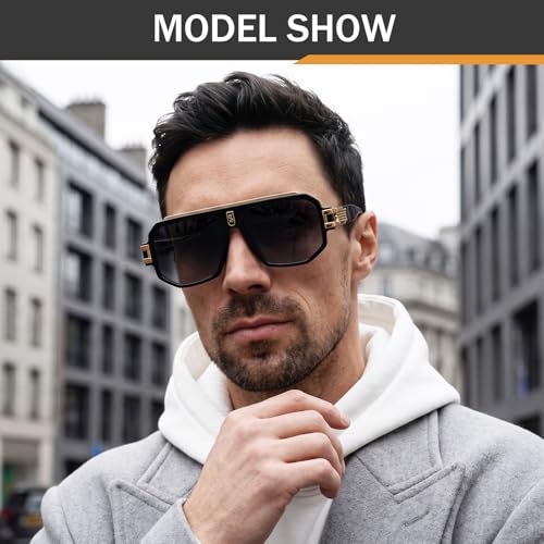 Image of Retro Polarized Pilot Sunglasses Men Women Vintage Square Metal Designer Style 80s Shades Eyewear