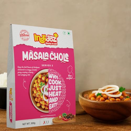 Image of Indidoz Masala Chole Ready to Eat | Spicy & Tangy Chickpeas in Punjabi Style Gravy | Authentic North Indian Curry | Heat & Eat Meal | No Preservatives | 300g