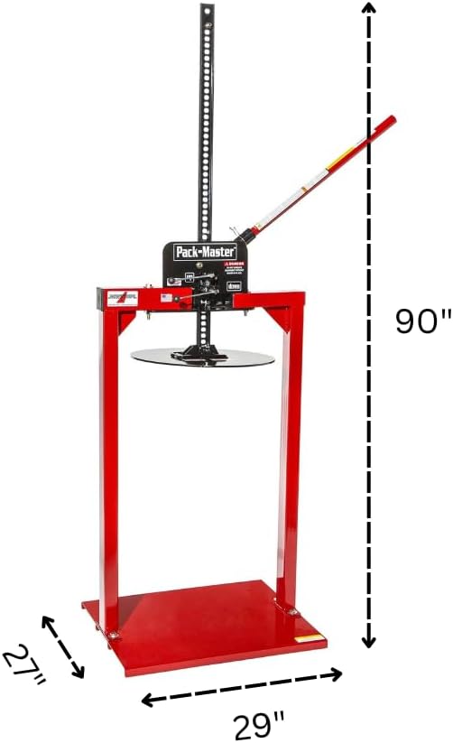PackMaster Manual Compactor (Part #10001258) , Heavy-Duty 55-Gallon & 30-Gallon Drum Compaction , 4000 lbs Compaction Force , Manual Operation , Reduces Waste Disposal Costs by 80% , Made in USA