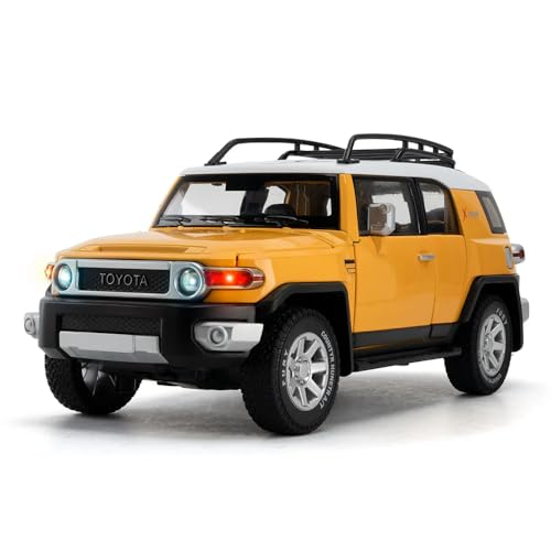 Image of 1:24 Fj Land Cruiser Toy Car Toyota Car Diecast Metal Cars Light Sound Pull Back Openable Door Cars for Kids, Multicolor