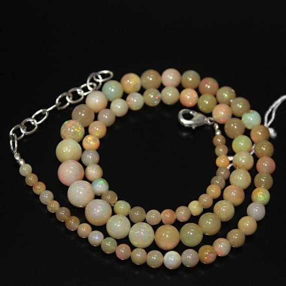 Perles opale de feu éthiopienne 17" pour créer vos bijoux de soirée d'été