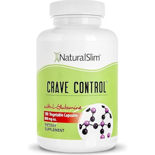 NaturalSlim Natural Appetite Suppressant - Craving Blocker Sugar & Refined Carbs Crave Control - Energy & Metabolism Booster with L Glutamine & Thiamine B1 Supplement - 180 Vegetable Capsules
