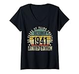 Photo Gallery donna limited edition awesome since 1941 80th birthday retro maglietta con collo a v Photo Gallery donna limited edition awesome since 1941 80th birthday retro maglietta con collo a v