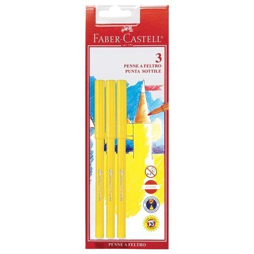 Faber-Castell 15300799003 3 Pennarelli, Giallo