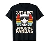 Just A Boy Who Loves Pandas Retro Panda Boys Kids T-Shirt