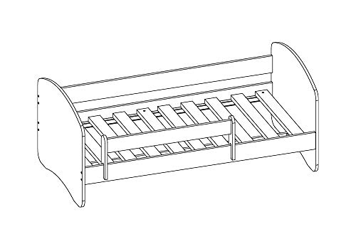Lit enfant 80x180 complet avec matelas sommier et barrière de lit junior rose - 7