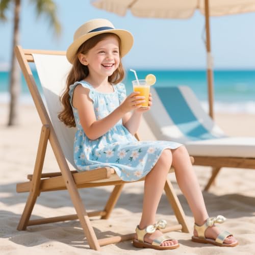 Image of Kiderence Toddler Flower Girl Sandals Open Toe Dress Shoes Wedding Party