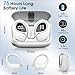 Aptkdoe 2 Sets Wireless Earbuds Sport, Bluetooth 5.4 Over Ear Buds Stereo Deep Bass Over Ear Bud with Earhooks, 75H Wireless Earphones with Mic, IPX7 Waterproof Earphone for Sports Blue+White