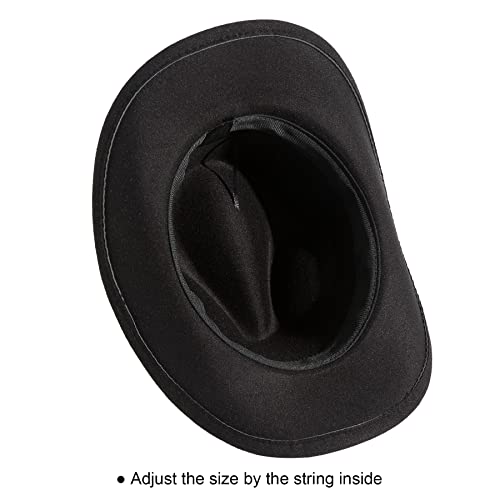 Lanzom Classic Felt Wide Brim Women Men Western Cowboy Hat Cowgirl Hats With Buckle Belt(Medium,Black) #TOP2