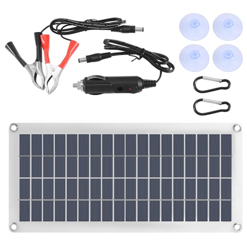 Ujjdwiurgh Panel solar de 15 W, 12-18 V, panel solar para teléfono, RV, coche, MP3, cargador de almohadilla para exteriores, suministro de batería B